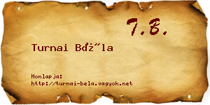 Turnai Béla névjegykártya