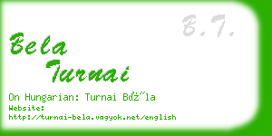 bela turnai business card